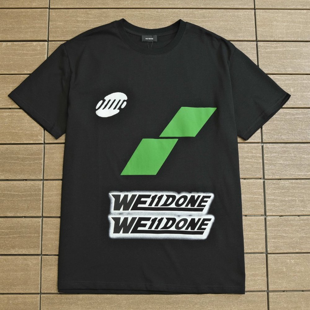 We11 Done Colorful Geometric Lettering T Shirt